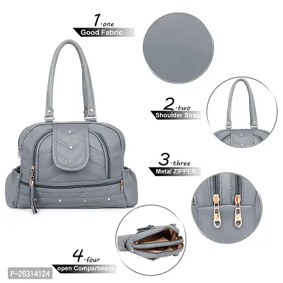 Blessing always Women Fashion Handbags Tote Purses Stylish Ladies Women and Girls Handbag for Office Bag Ladies Travel Shoulder Bag Grey_Handbag_67-thumb5