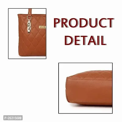 Blessing always Women PU Leather Handbags Purses Daily Use Handbag for Women Office Bag Ladies Shoulder Bag Tote For Girls Pack Of 1. (Brown)-thumb2