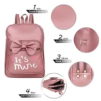 Women's PU Leather Stylish And Trending Backpack For Women And Girls Casual bag For Travel, Office Shopping  College Backpack Set Of 1. (Pink)-thumb4