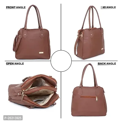 Blessing always Women Fashion Handbags Tote Purses Stylish Ladies Women and Girls Handbag for Office Bag Ladies Travel Shoulder Bag Brown_Handbag_107-thumb4