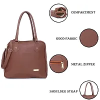 Blessing always Women Fashion Handbags Tote Purses Stylish Ladies Women and Girls Handbag for Office Bag Ladies Travel Shoulder Bag Brown_Handbag_107-thumb2