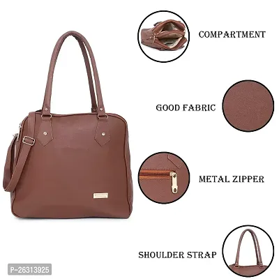 Blessing always Women Fashion Handbags Tote Purses Stylish Ladies Women and Girls Handbag for Office Bag Ladies Travel Shoulder Bag Brown_Handbag_107-thumb3