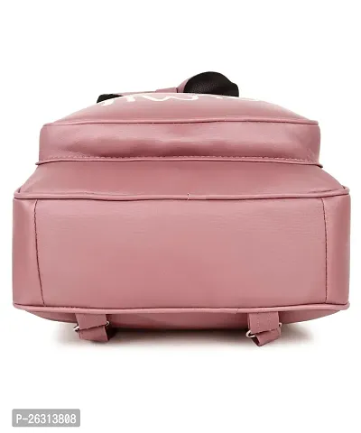 Women's PU Leather Stylish And Trending Backpack For Women And Girls Casual bag For Travel, Office Shopping  College Backpack Set Of 1. (Pink)-thumb2