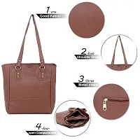 Blessing always Stylish Fashion Handbag Tote for Ladies - Light Brown Elegance for Office College and Travel-thumb1