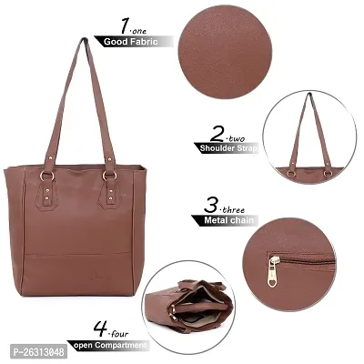 Blessing always Stylish Fashion Handbag Tote for Ladies - Light Brown Elegance for Office College and Travel-thumb2