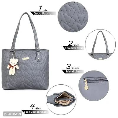 Blessing always Women Fashion Handbags Tote Purses Stylish Ladies Women and Girls Handbag for Office Bag Ladies Travel Shoulder Bag Grey_Handbag_88-thumb2