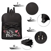 Women's PU Leather Stylish And Trending Backpack For Women And Girls Casual bag For Travel, Office Shopping  College Backpack Set Of 1. (Black)-thumb4