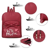 Women's PU Leather Stylish And Trending Backpack For Women And Girls Casual bag For Travel, Office Shopping  College Backpack Set Of 1. (Maroon)-thumb3