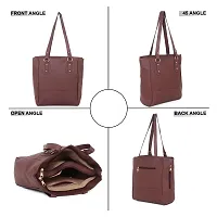 Blessing always Stylish Fashion Handbag Tote for Ladies - Dark Brown Elegance for Office College and Travel-thumb3