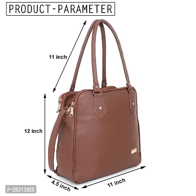 Blessing always Women Fashion Handbags Tote Purses Stylish Ladies Women and Girls Handbag for Office Bag Ladies Travel Shoulder Bag Brown_Handbag_107-thumb2