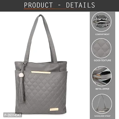 Blessing always Women Fashion Handbags Tote Stylish Ladies and Girls Handbag for Office Bag Ladies Travel Shoulder Tote for College Suva Grey_Handbag_45-thumb2