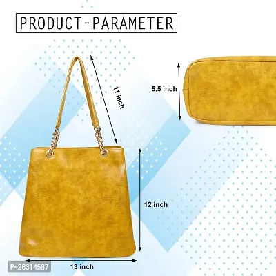 Blessing always Women Fashion Handbags Tote Stylish Ladies and Girls Handbag for Office Bag Ladies Travel Shoulder Tote for College Yellow Ochre_Handbag_49-thumb3