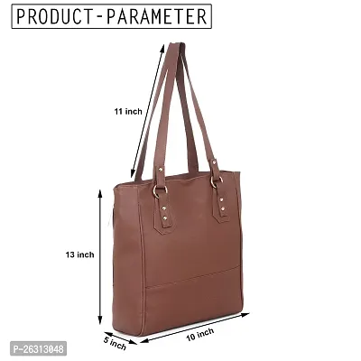 Blessing always Stylish Fashion Handbag Tote for Ladies - Light Brown Elegance for Office College and Travel-thumb3