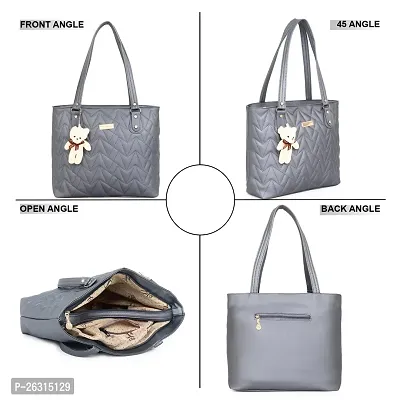 Blessing always Women Fashion Handbags Tote Purses Stylish Ladies Women and Girls Handbag for Office Bag Ladies Travel Shoulder Bag Grey_Handbag_88-thumb4