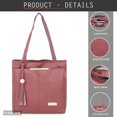 Blessing always Women Fashion Handbags Tote Stylish Ladies and Girls Handbag for Office Bag Ladies Travel Shoulder Tote for College Light Maroon_Handbag_39-thumb2