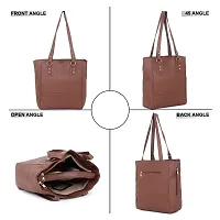 Blessing always Stylish Fashion Handbag Tote for Ladies - Light Brown Elegance for Office College and Travel-thumb3