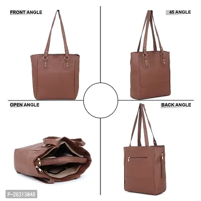 Blessing always Stylish Fashion Handbag Tote for Ladies - Light Brown Elegance for Office College and Travel-thumb4