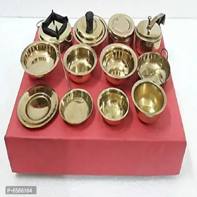 brass miniature kitchen toy set of 12 peice
