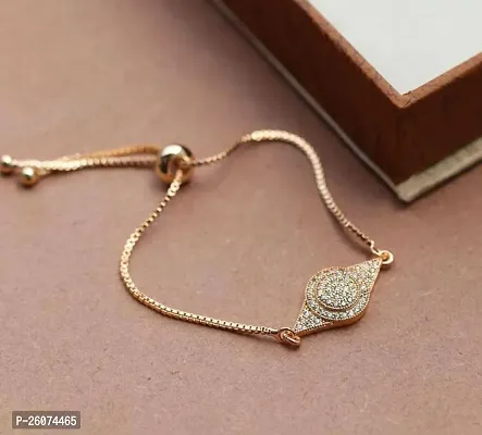 New Latest Premium Diamond Bracelet Gold Bracelet for Girls And Women-thumb0