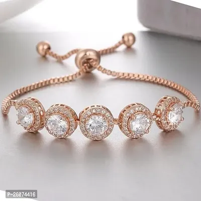 Exclusive Stylish Trendy Designs Rose Gold Bracelet For Women and Girls-thumb0