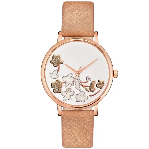 Genuine Leather Strap Analog Watch women and girls