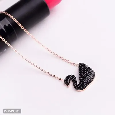 New Trendy Stylish Look Rose Gold Plated Black Duck Pendant chain for women and girls