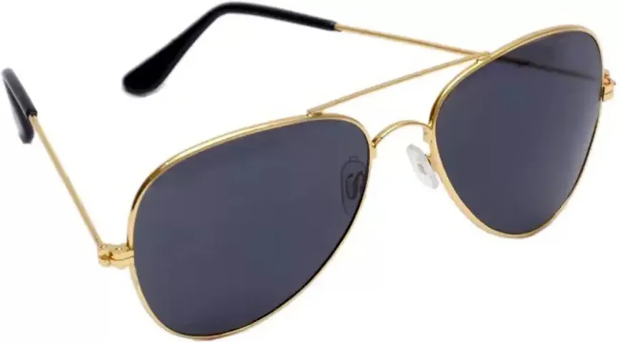 Men's Grey Metal Aviator Sunglasses (Pack of 2)