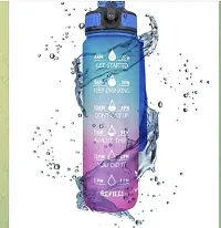 Useful Silicone Unbreakable Leakproof Water Bottle with Motivational Time Marker-thumb1