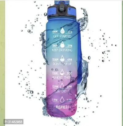 Useful Silicone Unbreakable Leakproof Water Bottle with Motivational Time Marker-thumb2