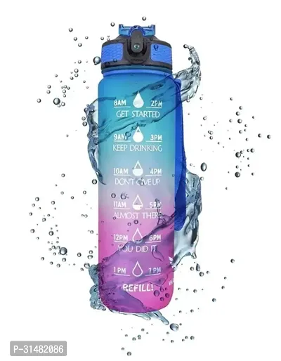 Useful Silicone Unbreakable Leakproof Water Bottle with Motivational Time Marker-thumb0