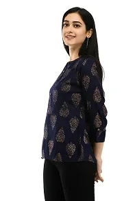 VELKEL Women Regular Soft Rayon Printed Top-thumb4