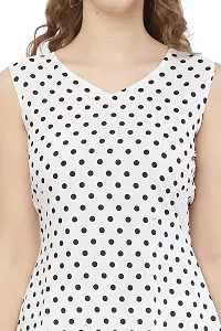 VELKEL Women Regular Soft Crepe Dots Mini Dress-thumb2