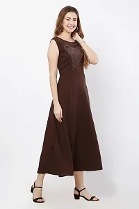 VELKEL Women Regular Soft Siroski Crepe Dress-thumb3