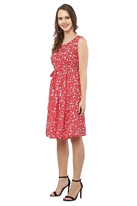 VELKEL Women Regular Soft Crepe Printed Mini Dress-thumb3