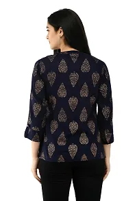 VELKEL Women Regular Soft Rayon Printed Top-thumb2