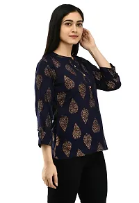 VELKEL Women Regular Soft Rayon Printed Top-thumb5