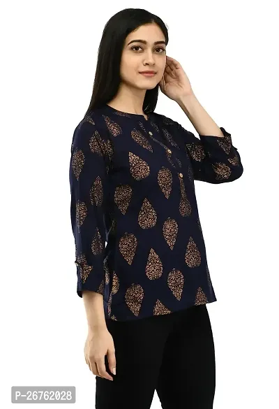 VELKEL Women Regular Soft Rayon Printed Top-thumb6