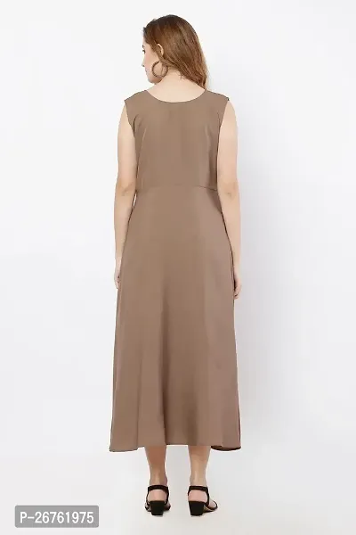 VELKEL Women Regular Soft Siroski Crepe Dress-thumb3