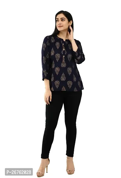 VELKEL Women Regular Soft Rayon Printed Top-thumb4