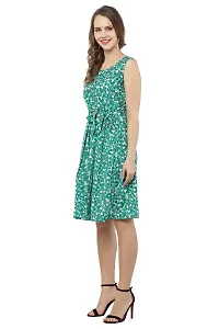 VELKEL Women Regular Soft Crepe Printed Mini Dress-thumb4