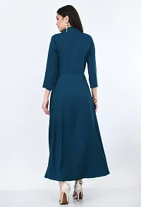 Elegant Mandarin Collar Crepe Dress-thumb3