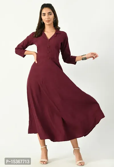 Timeless Three Quarter Sleeve Crepe Dress