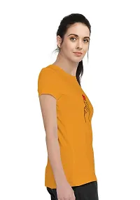 Elegant Yellow Cotton Blend Printed T-Shirts For Women-thumb2