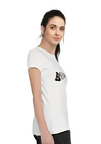 Elegant White Cotton Blend Printed T-Shirts For Women-thumb1