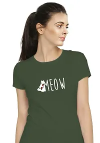 Elegant Green Cotton Blend Printed T-Shirts For Women-thumb1