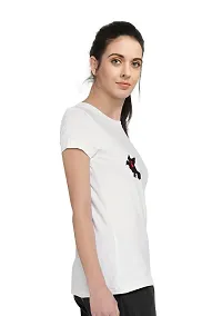 Elegant White Cotton Blend Printed T-Shirts For Women-thumb1