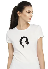 Elegant White Cotton Blend Printed T-Shirts For Women-thumb1