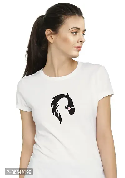 Elegant White Cotton Blend Printed T-Shirts For Women-thumb2