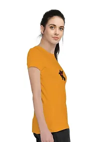 Elegant Yellow Cotton Blend Printed T-Shirts For Women-thumb2