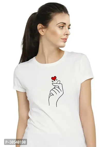 Elegant White Cotton Blend Printed T-Shirts For Women-thumb2